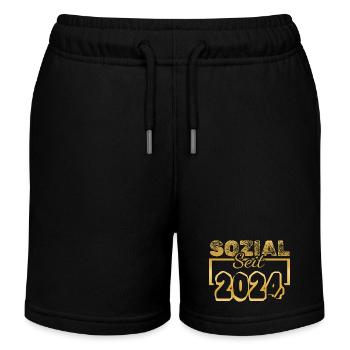 social worker 2024 - Kids Organic Sweat Shorts by Stanley/Stella - black - Front