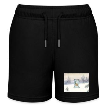 Winterhüttenweihnacht Winter Cabin Christmas - Kinder Organic Joggingshorts Mini Bolter von Stanley/Stella - Schwarz - Vorne