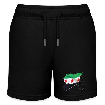 Syrien Flagge in der Syrien Landkarte EN - Kinder Organic Joggingshorts Mini Bolter von Stanley/Stella - Schwarz - Vorne