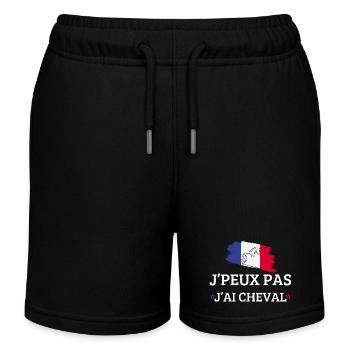 I can I have horse - Kids Organic Sweat Shorts by Stanley/Stella - black - Front