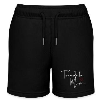 Red Heart Brautteam - Kinder Organic Joggingshorts Mini Bolter von Stanley/Stella - Schwarz - Vorne