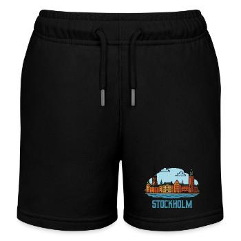 stockholm city - Kinder Organic Joggingshorts Mini Bolter von Stanley/Stella - Schwarz - Vorne