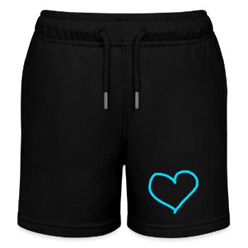 Coeur Bleu Clair Bleu Idée Cadeau Turquoise Cyan Love - Short de jogging enfant bio Stanley/Stella - noir - Devant