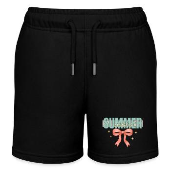 Ambiance estivale rose Noeud png | Noeud coquette d’été - Short de jogging enfant bio Stanley/Stella - noir - Devant