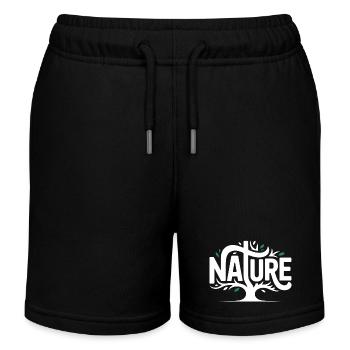 Natur - Coo Tree Logo - Kinder Organic Joggingshorts Mini Bolter von Stanley/Stella - Schwarz - Vorne