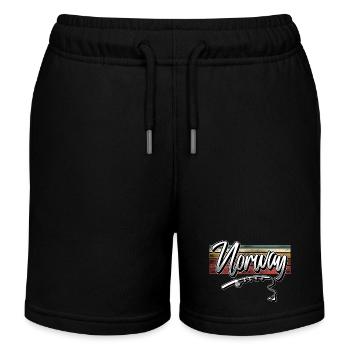Norwegen Angeln - Kinder Organic Joggingshorts Mini Bolter von Stanley/Stella - Schwarz - Vorne