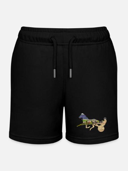 Courses de chevaux Trotter - Short de jogging enfant bio Stanley/Stella - noir