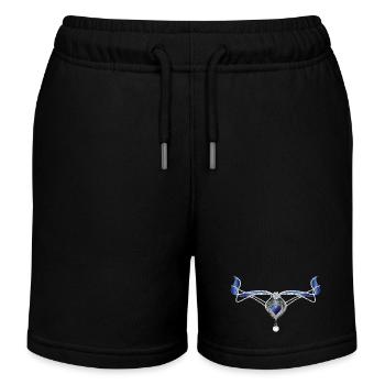 blaues Saphir Trachten-Collier mit Herz und Perle - Kinder Organic Joggingshorts Mini Bolter von Stanley/Stella - Schwarz - Vorne