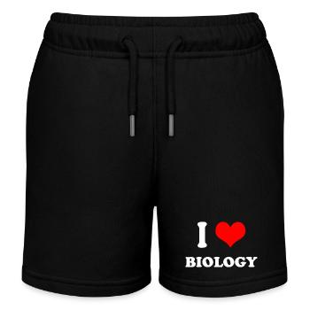 I love biology - Kids Organic Sweat Shorts by Stanley/Stella - black - Front