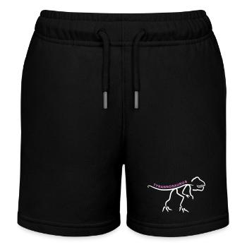 Dinosaurier Tyrannosaurus Dino Liniengrafik - Kinder Organic Joggingshorts Mini Bolter von Stanley/Stella - Schwarz - Vorne