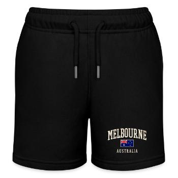 Melbourne, Australie, Design avec drapeau - Short de jogging enfant bio Stanley/Stella - noir - Devant
