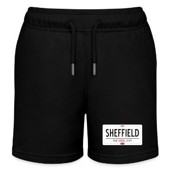 Ortsschild Sheffield - Kinder Organic Joggingshorts Mini Bolter von Stanley/Stella - Schwarz - Vorne