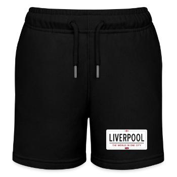 Liverpool city name - Kids Organic Sweat Shorts by Stanley/Stella - black - Front