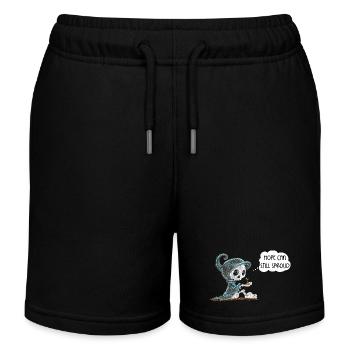 Skelett Hält Pflanze Hoffnung Entstehung Spruch - Kinder Organic Joggingshorts Mini Bolter von Stanley/Stella - Schwarz - Vorne