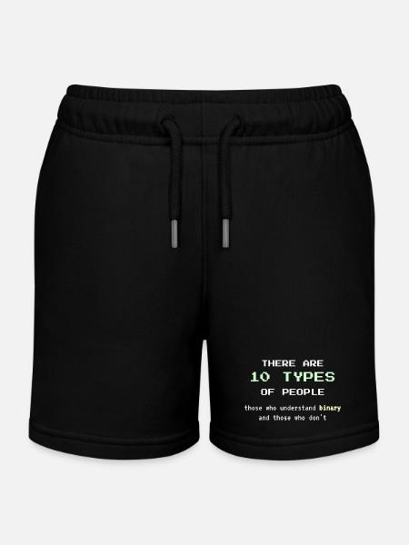 10 types de personnes - Blague classique de nerd binaire - Short de jogging enfant bio Stanley/Stella - noir