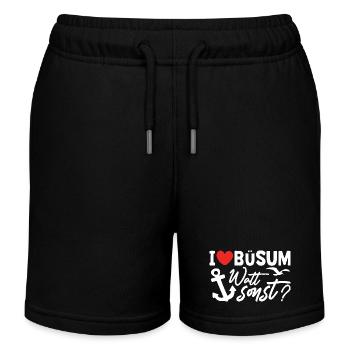 Nordsee Urlaub BÜSUM WATT SONST Lustiges - Kinder Organic Joggingshorts Mini Bolter von Stanley/Stella - Schwarz - Vorne