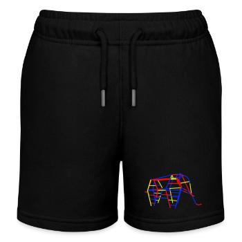 DDR Kletterelefant - Kinder Organic Joggingshorts Mini Bolter von Stanley/Stella - Schwarz - Vorne