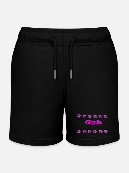 Ghijulia Floral Pink Logo - Short de jogging enfant bio Stanley/Stella - noir