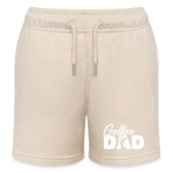 Golfer-Vater, Vintage-Silhouette-Golf-Vater, Vater - Kinder Organic Joggingshorts Mini Bolter von Stanley/Stella - Natur - Vorne
