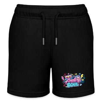 Analog Soul Neon Retro - Kinder Organic Joggingshorts Mini Bolter von Stanley/Stella - Schwarz - Vorne