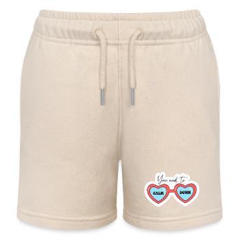 Du musst dich beruhigen, Herz-Gläser - Kinder Organic Joggingshorts Mini Bolter von Stanley/Stella - Natur - Vorne