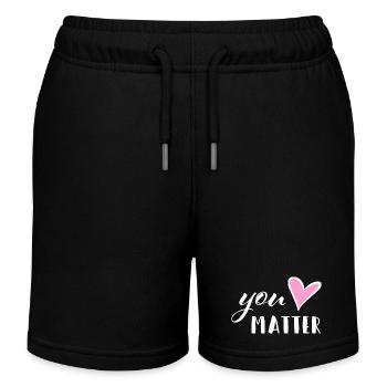 You matter - Mental Health Encourager Self-Love - Kids Organic Sweat Shorts by Stanley/Stella - black - Front