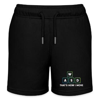 WASD Movement Art - Kids Organic Sweat Shorts by Stanley/Stella - black - Front