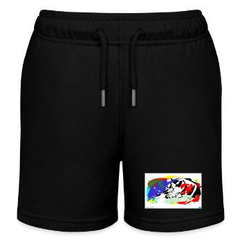 Color Battles Lines - Kids Organic Sweat Shorts by Stanley/Stella - black - Front