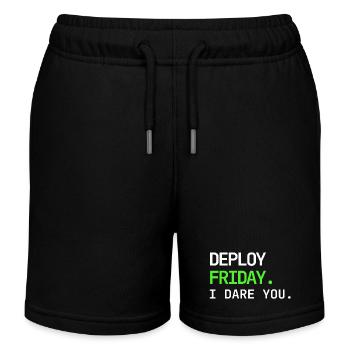 Deploy Friday – I Dare You DevOps Design - Kids Organic Sweat Shorts by Stanley/Stella - black - Front