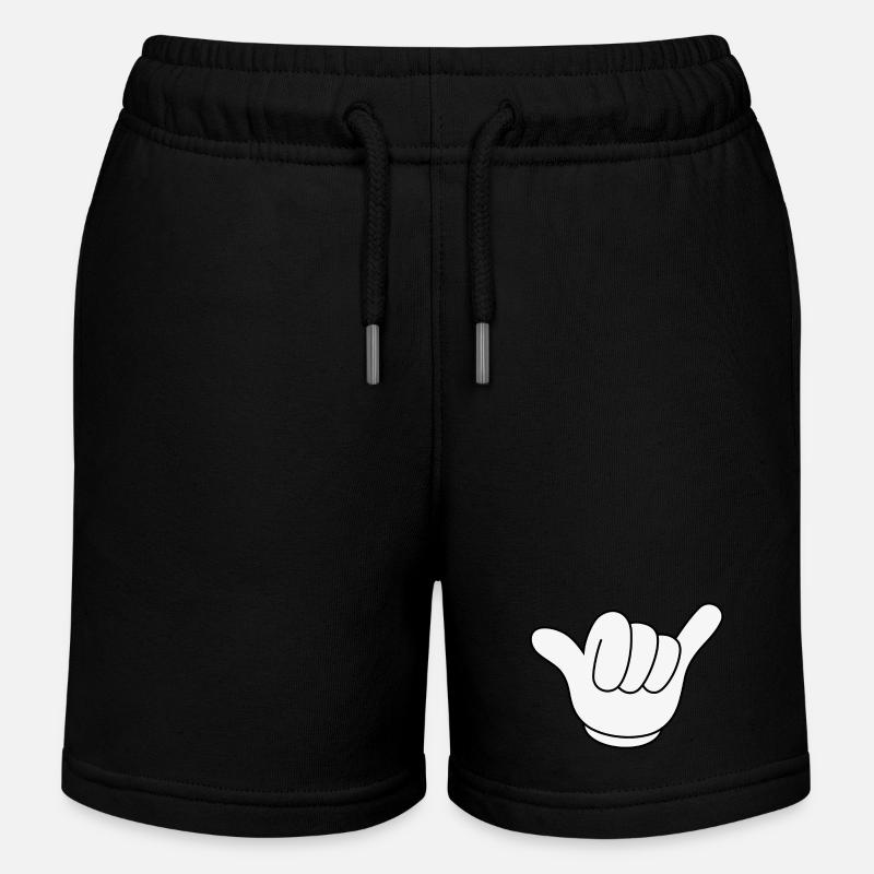 Shaka signe main descente motocross surf blanc - Short de jogging enfant bio Stanley/Stella - noir