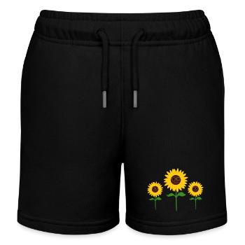 Fleur, Jaune, Fleur Jaune, Fleurs, Tournesol, Fleur - Short de jogging enfant bio Stanley/Stella - noir - Devant