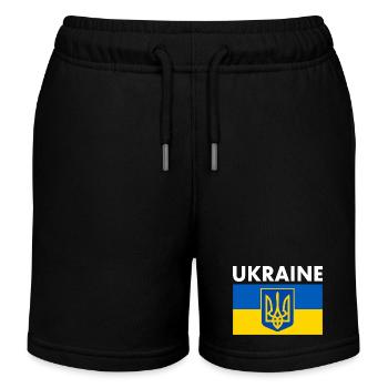 Ukraine - Kinder Organic Joggingshorts Mini Bolter von Stanley/Stella - Schwarz - Vorne