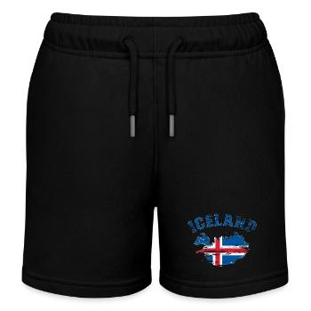 Island Landkarte Flagge used - Kinder Organic Joggingshorts Mini Bolter von Stanley/Stella - Schwarz - Vorne