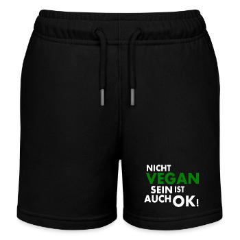Nicht vegan sein ist auch ok - Kinder Organic Joggingshorts Mini Bolter von Stanley/Stella - Schwarz - Vorne