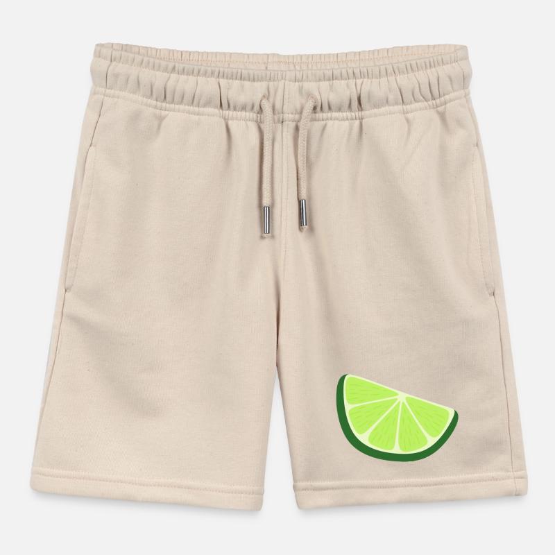 lime slice Kids Organic Sweat Shorts by Stanley/Stella
