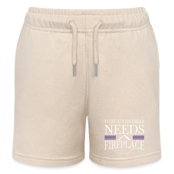 Dad Gift Idea Tree Feller Lumber Birthday - Kids Organic Sweat Shorts by Stanley/Stella - soft Ecru - Front