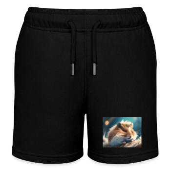 Animaux mignons en hibernation – hamster - Short de jogging enfant bio Stanley/Stella - noir - Devant