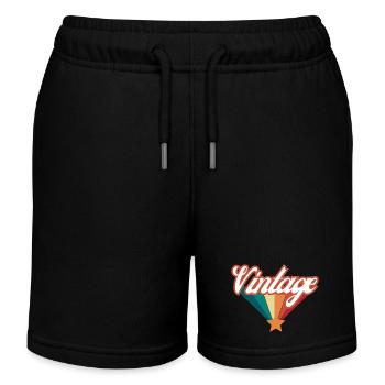 Vintage - Retro Geschenkidee - Kinder Organic Joggingshorts Mini Bolter von Stanley/Stella - Schwarz - Vorne