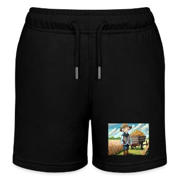 Illustrierter Comic für Kinderreime - Heigh-ho - Kinder Organic Joggingshorts Mini Bolter von Stanley/Stella - Schwarz - Vorne