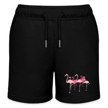 Flamingo flamant rose - Short de jogging enfant bio Stanley/Stella - noir - Devant