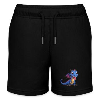 Un monstre dragon mignon avec une longue langue - Short de jogging enfant bio Stanley/Stella - noir - Devant