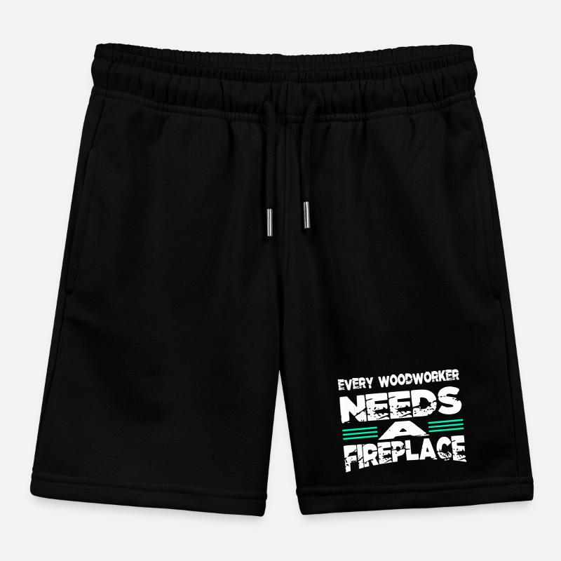 cool logging lumberjackwoodworking Kids Organic Sweat Shorts by Stanley/Stella
