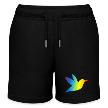 Kolibri bunt - Kinder Organic Joggingshorts Mini Bolter von Stanley/Stella - Schwarz - Vorne