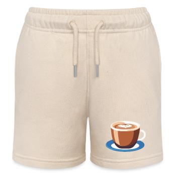 Café Frenchpress Cappuccino Latte Art - Short de jogging enfant bio Stanley/Stella - écru doux - Devant