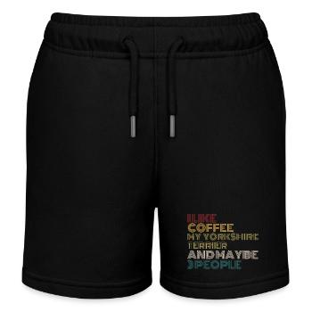 Kaffeeliebhaber Yorkshire Terrier Hundebesitzer Lustig Qu - Kinder Organic Joggingshorts Mini Bolter von Stanley/Stella - Schwarz - Vorne