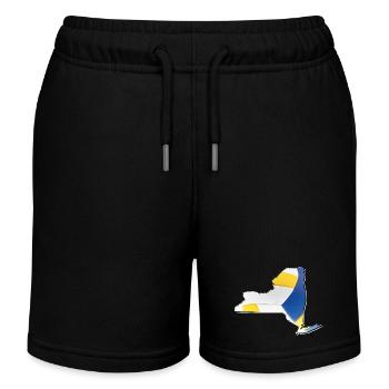 New York (USA) | echter Volleyball | Landkarte - Kinder Organic Joggingshorts Mini Bolter von Stanley/Stella - Schwarz - Vorne