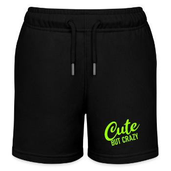 Mignon mais fou - Citation cool - Doux mais fou - Short de jogging enfant bio Stanley/Stella - noir - Devant