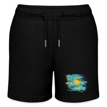 Kasachstan Flagge used - Kinder Organic Joggingshorts Mini Bolter von Stanley/Stella - Schwarz - Vorne