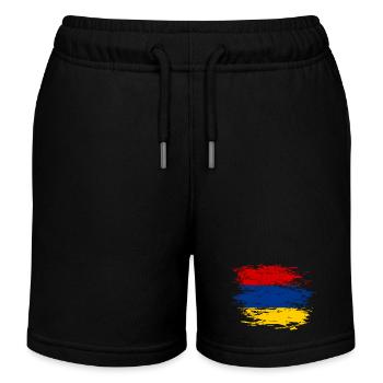 Armenien Flagge used - Kinder Organic Joggingshorts Mini Bolter von Stanley/Stella - Schwarz - Vorne