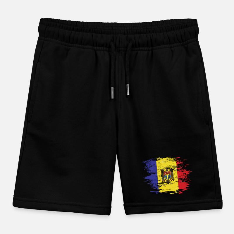 Moldova flag used Kids Organic Sweat Shorts by Stanley/Stella